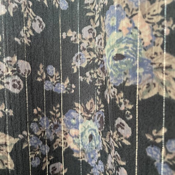 Lucky Brand Women's Floral Long Sleeve Midi Dress NWOT Lined Ribbon Detail - Picture 4 of 11